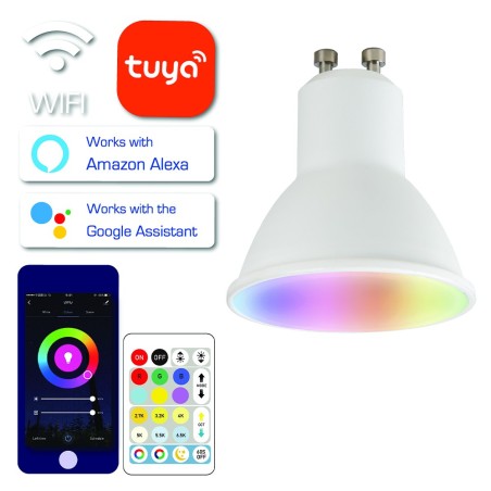 Išmanioji LED lemputė „Tuya WiFi GU10 5W 400lm RGB DIM CCT“