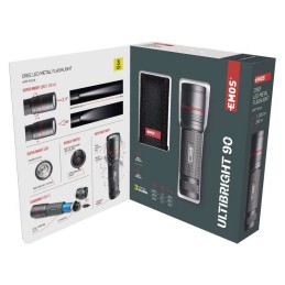 Ladattava metallinen taskulamppu CREE LED Ultibright 90, 1200 Lm.