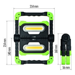 Įkraunamas COB LED darbo lempa prožektorius 2000 Lm, 8000 mAh