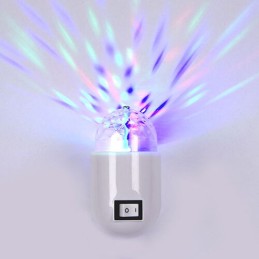 LED-valaisin 220V värillinen, pyörivä, diskoefekti, kytkin