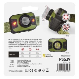 Focus CREE LED headlamp 330lm, 200m, 3×AAA