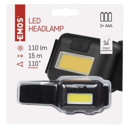 Налобный фонарь COB LED 110 лм, 15 м, 3xAAA