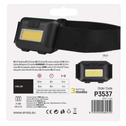 COB LED päävalaisin 110lm, 15m, 3xAAA