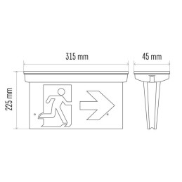 EXIT Diffuser for emergency bulkhead IP65