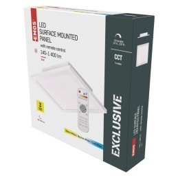 LED panelė, montuojama ant paviršiaus, 20 W, 1400 lm, 300×300 CCT DIMM su nuotolinio valdymo pultu