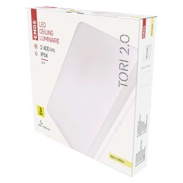 LED lubų ir sienų šviestuvas TORI IP54 24W 2400lm 330×330 šilta balta