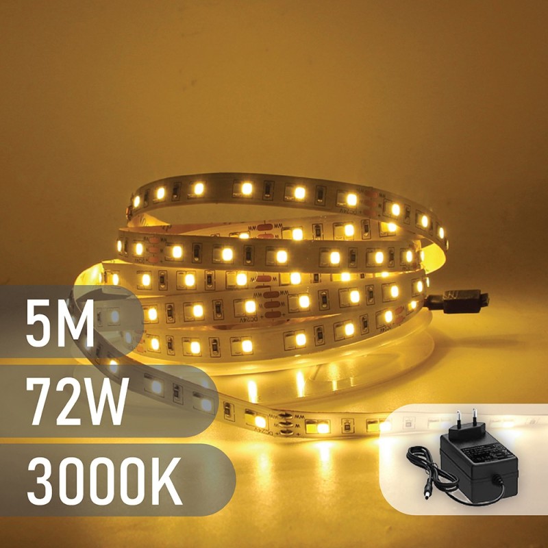 Комплект светодиодных лент теплый водонепроницаемый 60LED/м, IP65, 5м