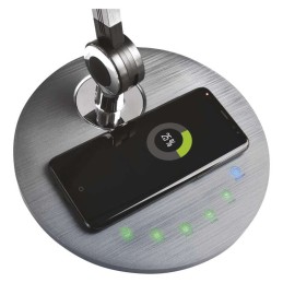 LED stalo lempa 10 W, CCT, reguliuojamas šviesos stiprumas, su belaidžiu įkrovikliu