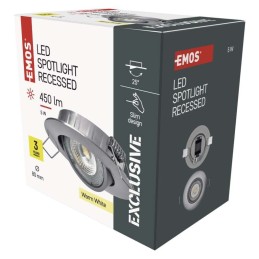 LED recessed downlight 5W IP20 450lm 80x25 warm white