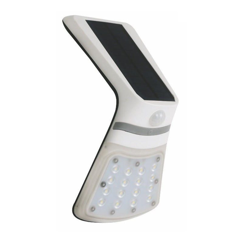 LED saulės šviesos lempa PIR 16 + 1LED NW balta