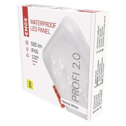 LED panelė, įmontuojama, 75x75, 6 W, 500 lm, IP65, neutrali balta