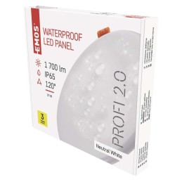 LED-paneeli upotettu 185mm 19W 1700lm IP65 neutraali valkoinen