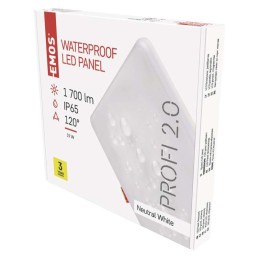 LED panelė, įmontuojama, 185x185, 19 W, 1700 lm, IP65, neutrali balta