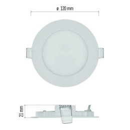 LED panelė, įmontuojama, 120 mm, 7 W, 480 LM, IP40/IP20, šilta balta W