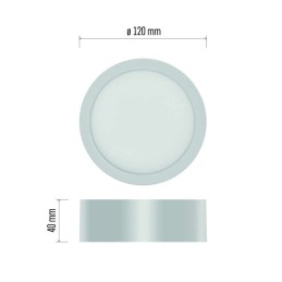 LED plokštė, montuojama ant paviršiaus, CCT 120 mm, 7,6 W, 680 LM, IP40/IP20, 3000 K/3500 K/4000 K W