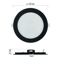 LED-paneeli upotettu CCT 170mm 12.5W 1050LM IP40/IP20 3000K/3500K/4000K