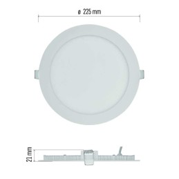 LED-paneeli upotettu 225mm 18W 1500LM IP40/IP20 lämmin valkoinen W
