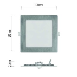 LED panelė, įmontuota CCT 170x170 12,5 W 1050 LM IP40/IP20 3000 K/3500 K/4000 K S