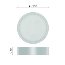 LED plokštė, montuojama ant paviršiaus CCT 170 mm 12,5 W 1100 LM IP40/IP20 3000 K/3500 K/4000 K W