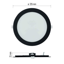 LED-paneeli upotettu CCT 225mm 18W 1600LM IP40/IP20 3000K/3500K/4000K B