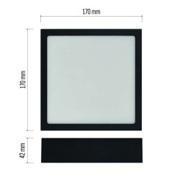 LED plokštė, montuojama ant paviršiaus, CCT 170x170, 12,5 W, 1100 LM, IP40/IP20, 3000 K/3500 K/4000 K B