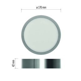 LED plokštė, montuojama ant paviršiaus, CCT 170 mm, 12,5 W, 1100 LM, IP40/IP20, 3000 K/3500 K/4000 K S