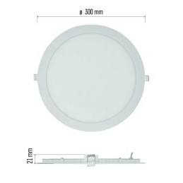 LED panelė, įmontuojama, 300 mm, 25 W, 2100 LM, IP40/IP20, neutrali balta W