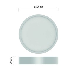 LED plokštė, montuojama ant paviršiaus, CCT 225 mm, 21 W, 1900 LM, IP40/IP20, 3000 K/3500 K/4000 K W
