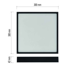 LED plokštė, montuojama ant paviršiaus, CCT 300x300, 29 W, 2700 lm, IP40/IP20, 3000 K/3500 K/4000 K B