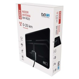 Indoor Antenna, DVB-T2, DAB, LTE/4G/5G Filter, 0-25 km