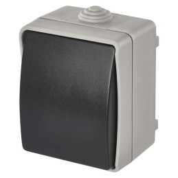 External wall switch EMOS 1gang gearbox IP54 grey