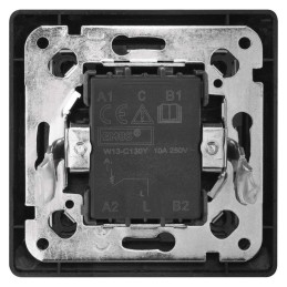 Антрацитовый настенный выключатель с утопленным пружинным механизмом