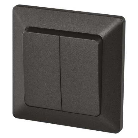 Two-button recessed anthracite wall switch