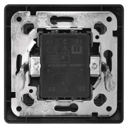 Two-button recessed anthracite wall switch