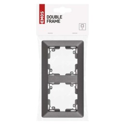 Switch and socket frame, double, anthracite, EMOS