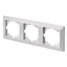 switch and socket frame, triple, white gloss finish