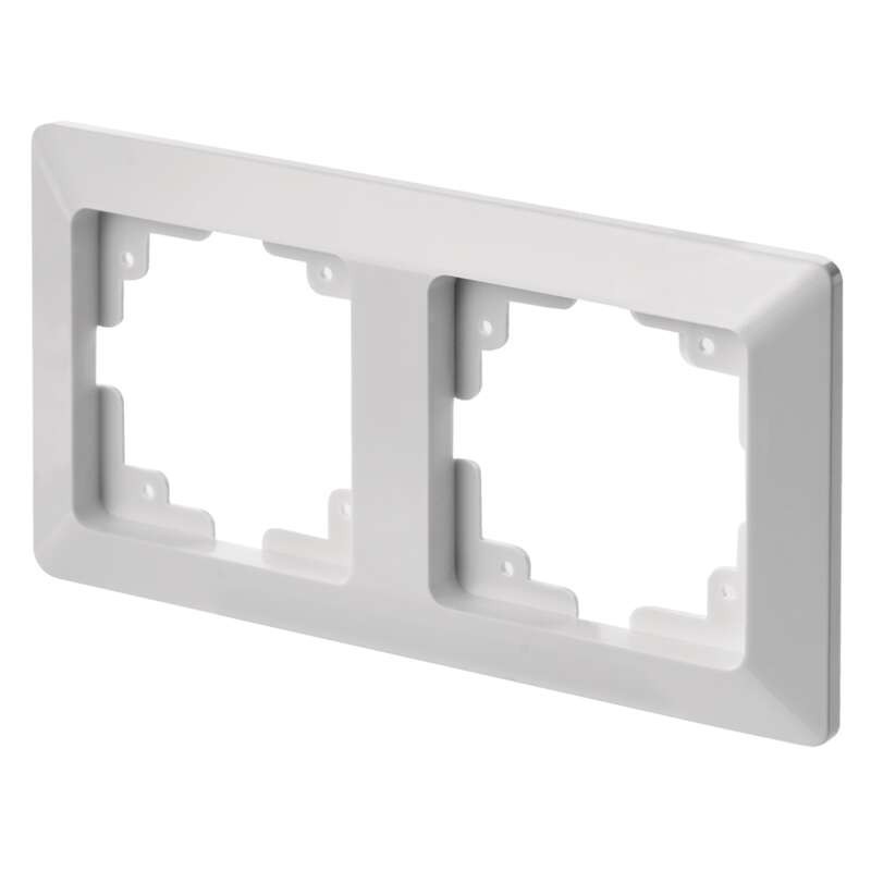 switch and socket frame, double, white gloss finish