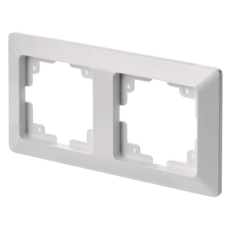 switch and socket frame, double, white gloss finish