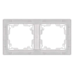 switch and socket frame, double, white gloss finish