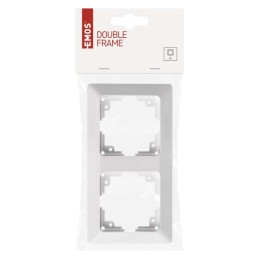 switch and socket frame, double, white gloss finish