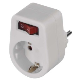 1x socket with switch white SCHUKO