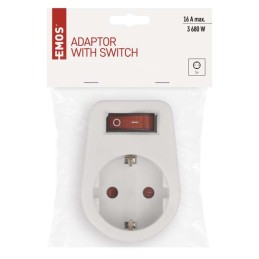 1x розетка с выключателем белая SCHUKO