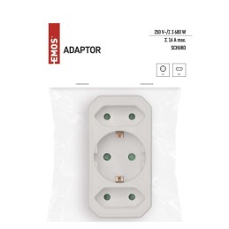 Адаптер для розетки 3× белый SCHUKO