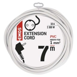 Pailginimo laidas SCHUKO 7 m 1x 10 A baltas