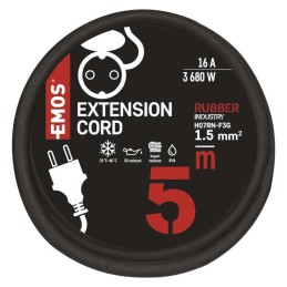 Резиновый удлинительный кабель IP44 SCHUKO 1x 5м