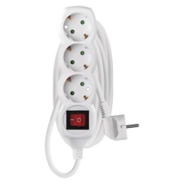 Extension lead EMOS 3 socket 3m 16A switch white