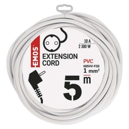 Extension lead 1x socket 5m 10A white