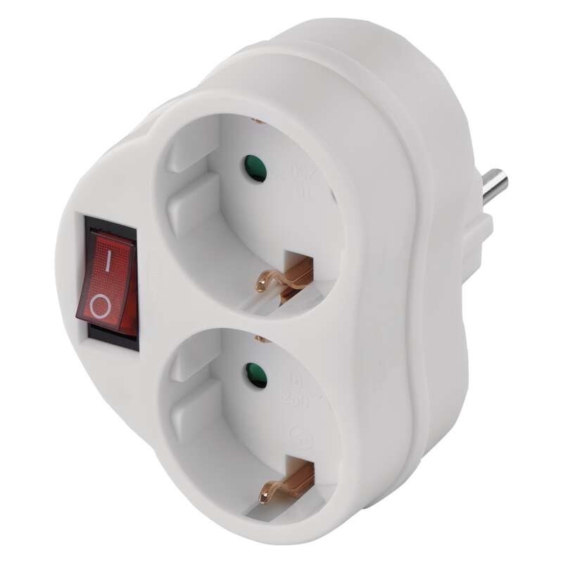 Socket outlet with switch dual