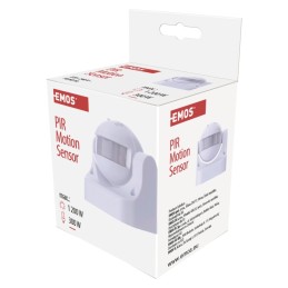 PIR judesio jutiklis, 1200 W, IP44, baltas