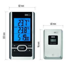 Skaitmeninis termometras/laikrodis, belaidis E3078